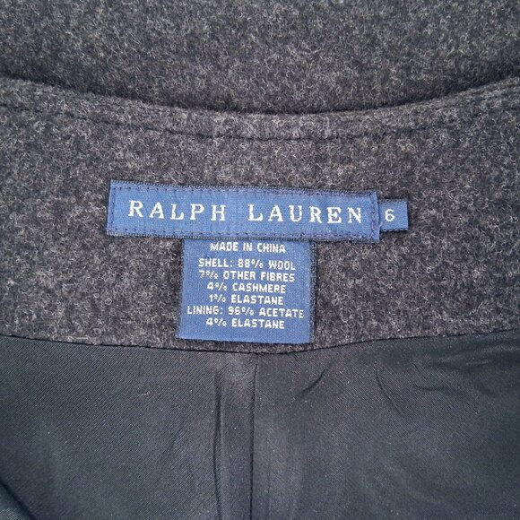 Vintage Ralph Lauren Wool Cashmere Blend Gray High Waist Flannel Midi Skirt SZ 6 - Picture 11 of 11